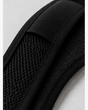 Close-up of the breathable padded fabric, green