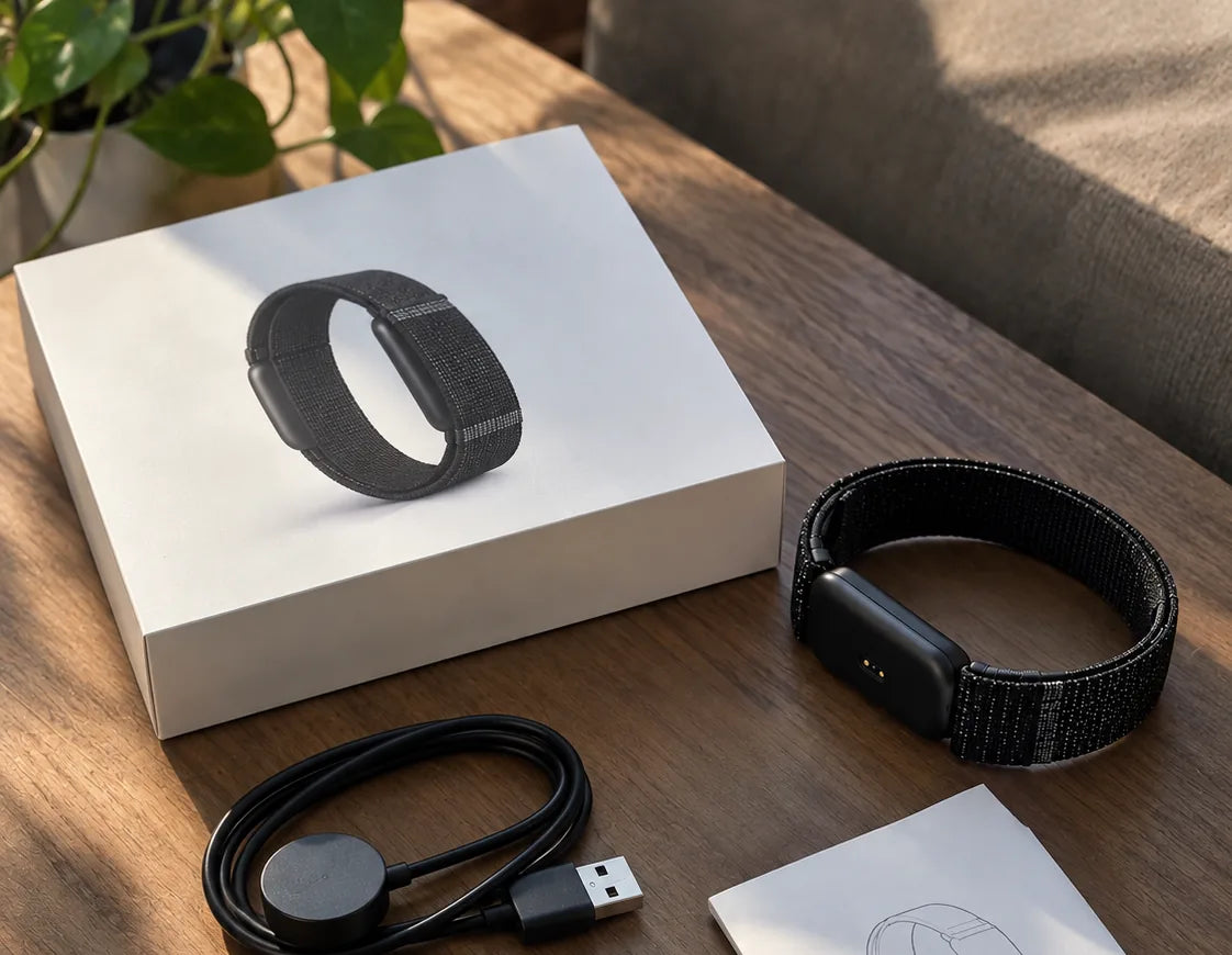 What’s in the ALVA Air box: band, magnetic charging cable and quick-start guide